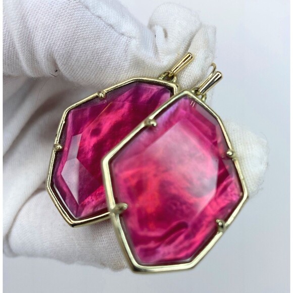 Kendra Scott Gold Dunn Drop Berry Illusion Earrings Red - Picture 1 of 13